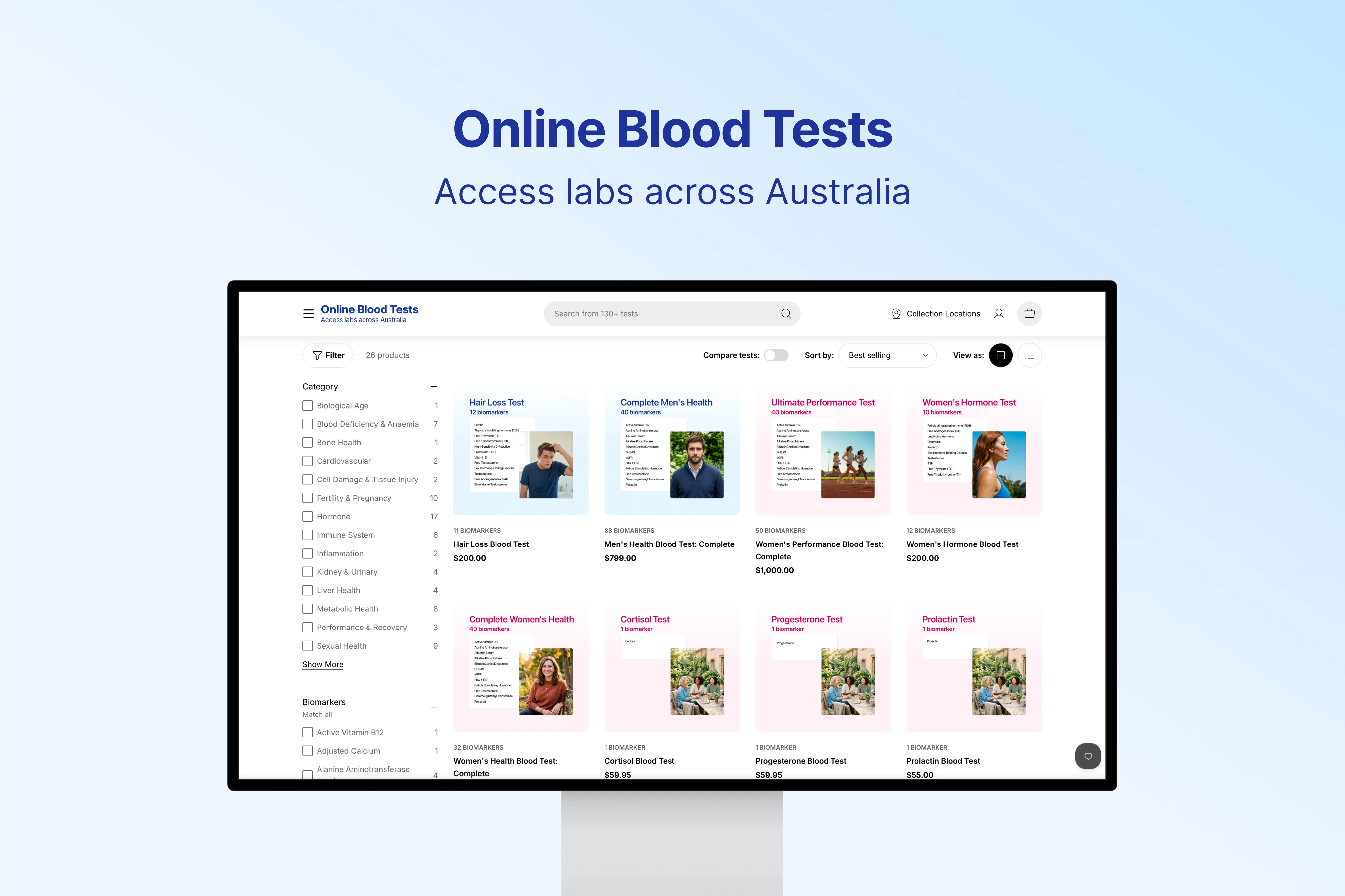 Online Blood Tests catalogue